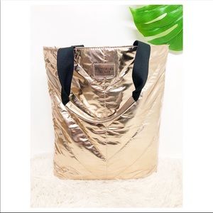 5/25Victoria’s Secret rose gold metallic tote bag